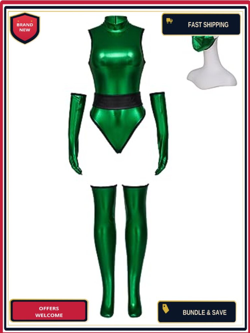 Cosplay Costume Female Jumpsuit Suit with Mask Ninja Fighter Outfit